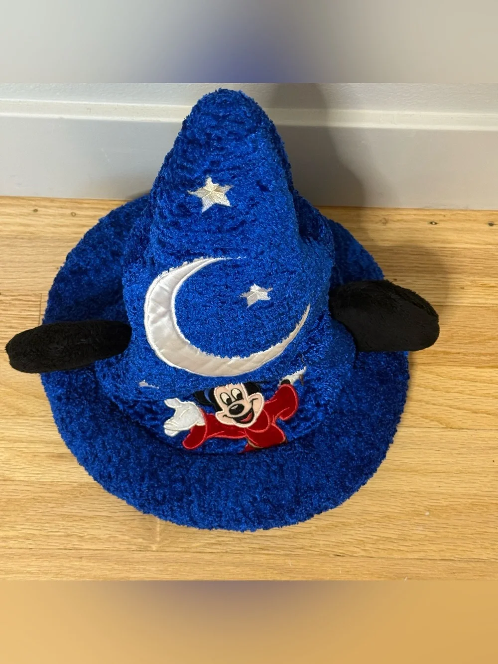 Disney Parks Mickey Mouse Fantasia Hat Sorcerer Wizard Plush Ears Size YOUTH